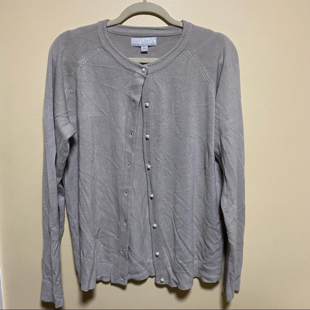 Carolyn Taylor Beige Cardigan size Large